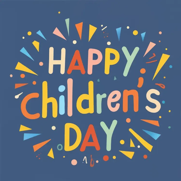 Happy Children's Day with Confetti