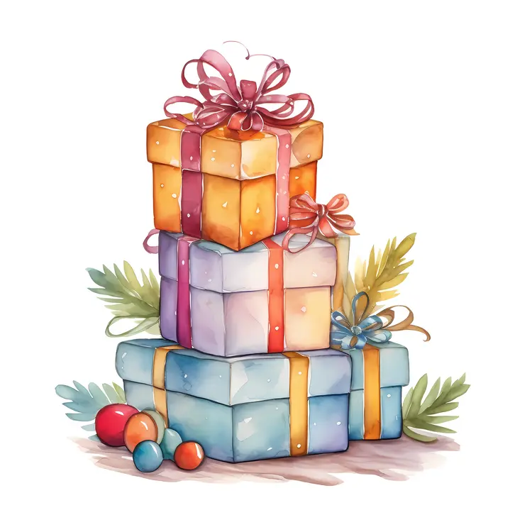 Colorful Stacked Gift Boxes