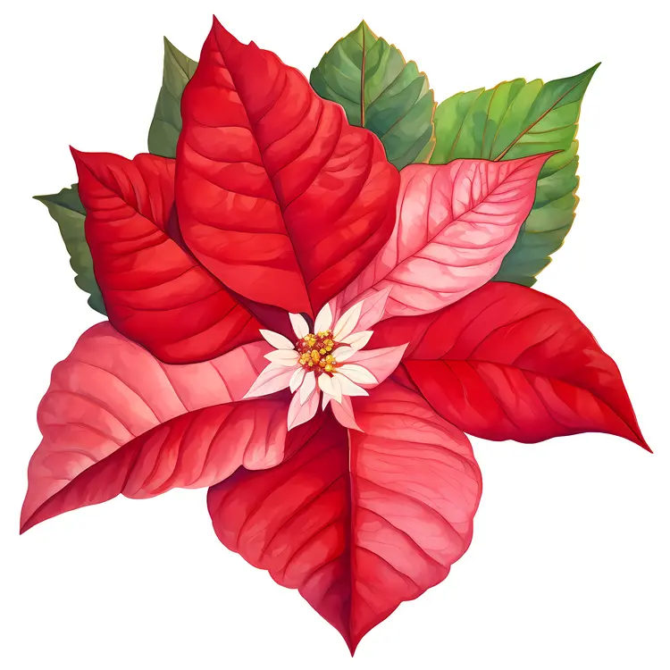 Beautiful Red Poinsettia for Christmas Decoration