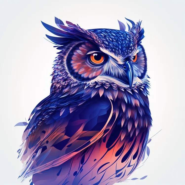 Beautiful Colorful Owl Illustration