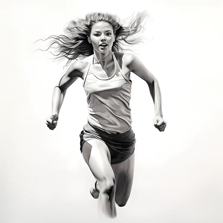 Female Runner in Action