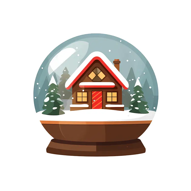 Cute Snow Globe with Winter House