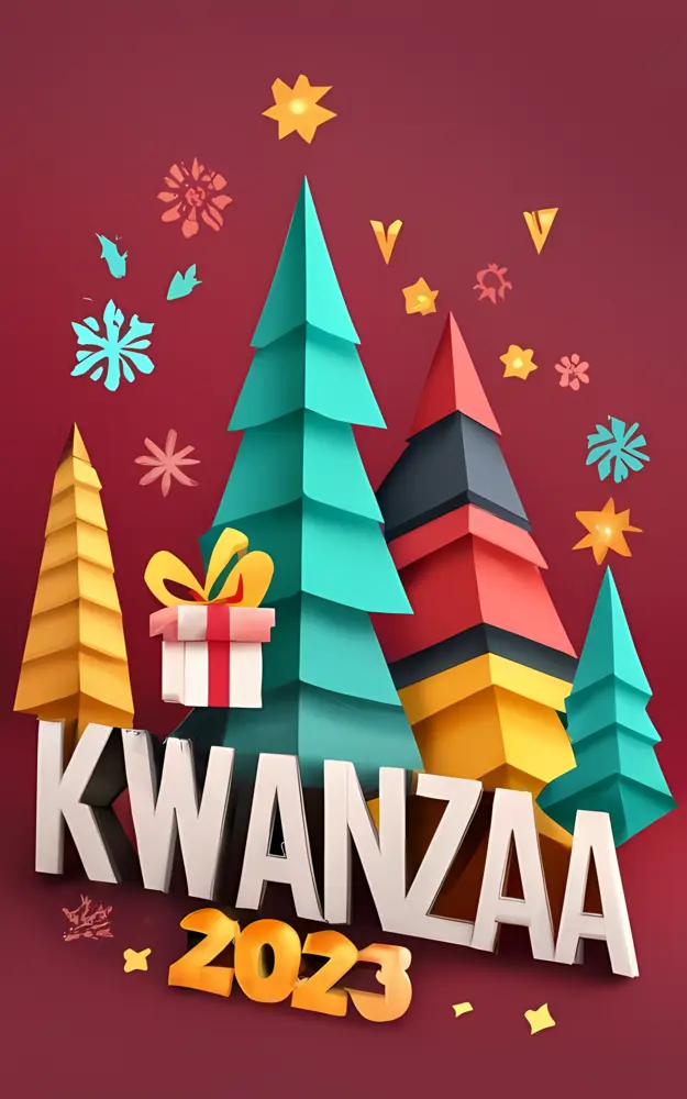 Kwanzaa 2023 with Trees and Gift