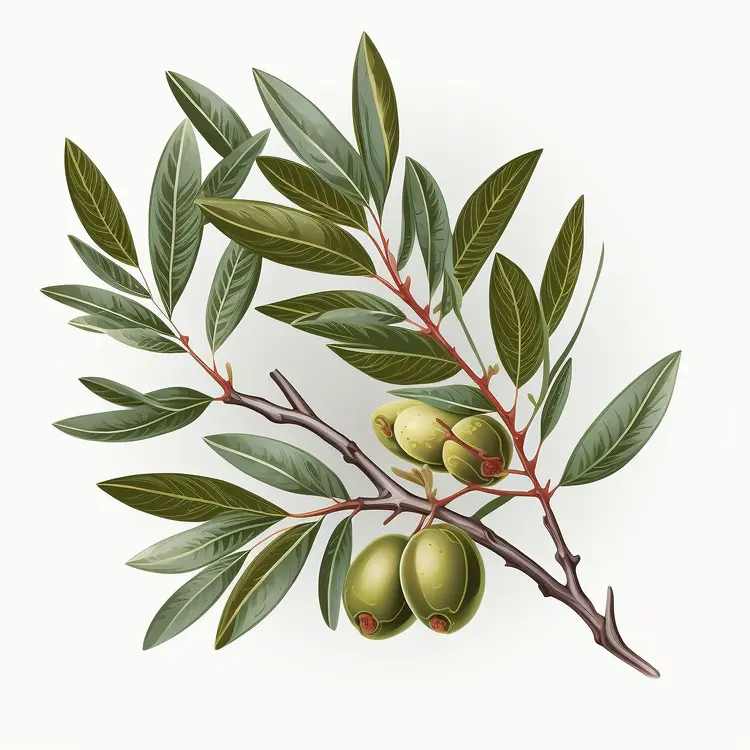 Olive Branch with Green Olives