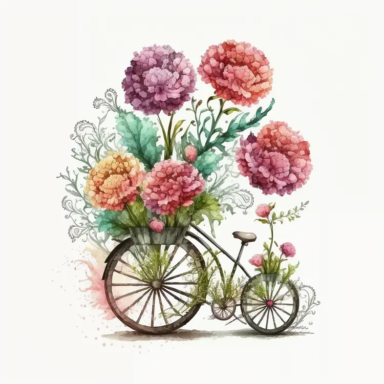 Vintage Bicycle with Colorful Floral Arrangement