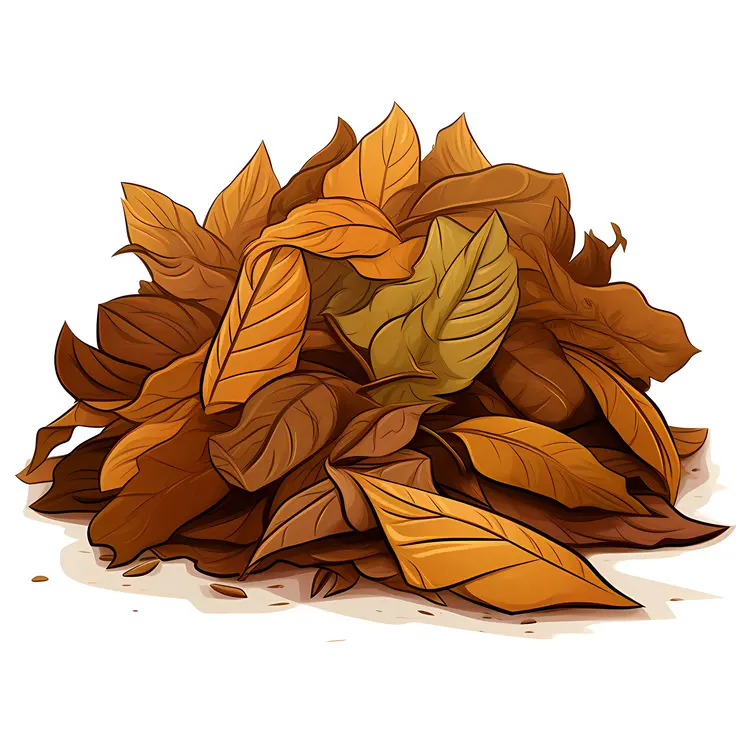 Pile of Autumn Leaves in Brown Tones