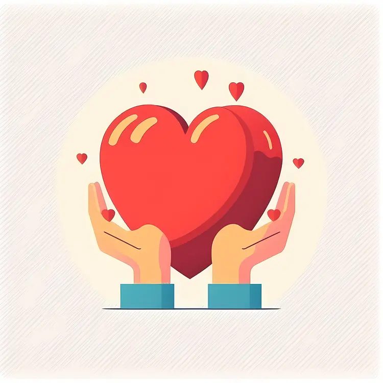 Heart in Hands Illustration