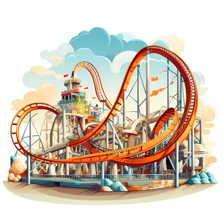 Amusement Park Roller Coaster