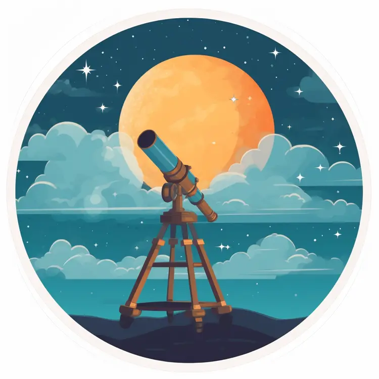 Telescope Under the Moonlit Sky