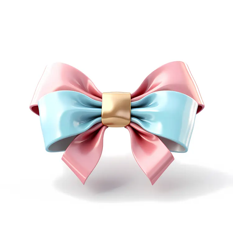 Pastel Pink and Blue Bow