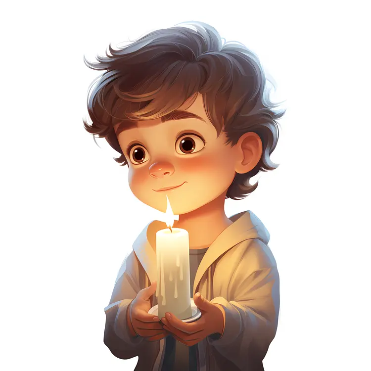 Boy Holding Candle