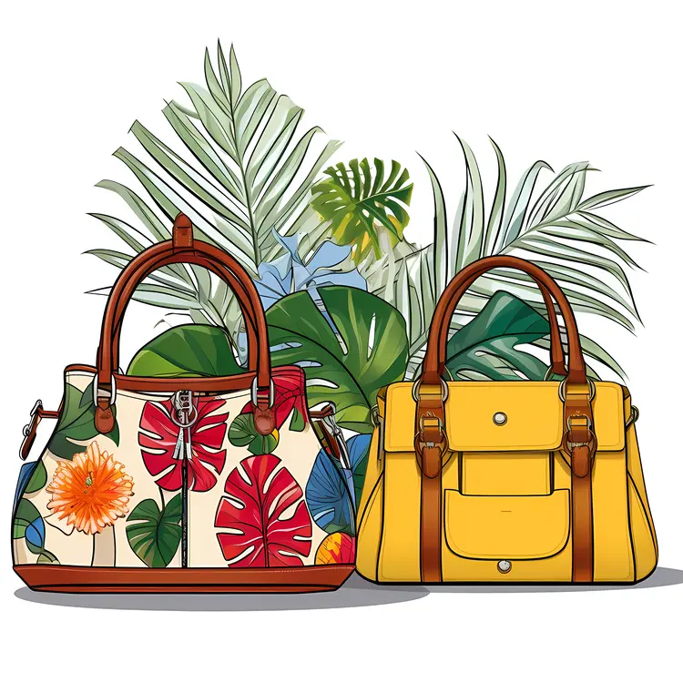 Stylish Tropical and Yellow Handbags
