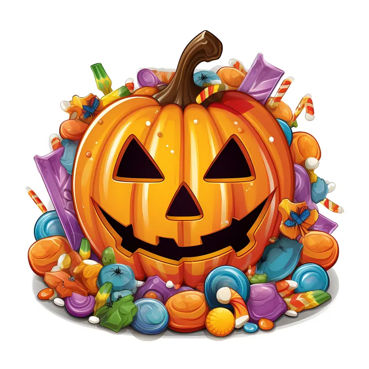 Pumpkin with Halloween Candies