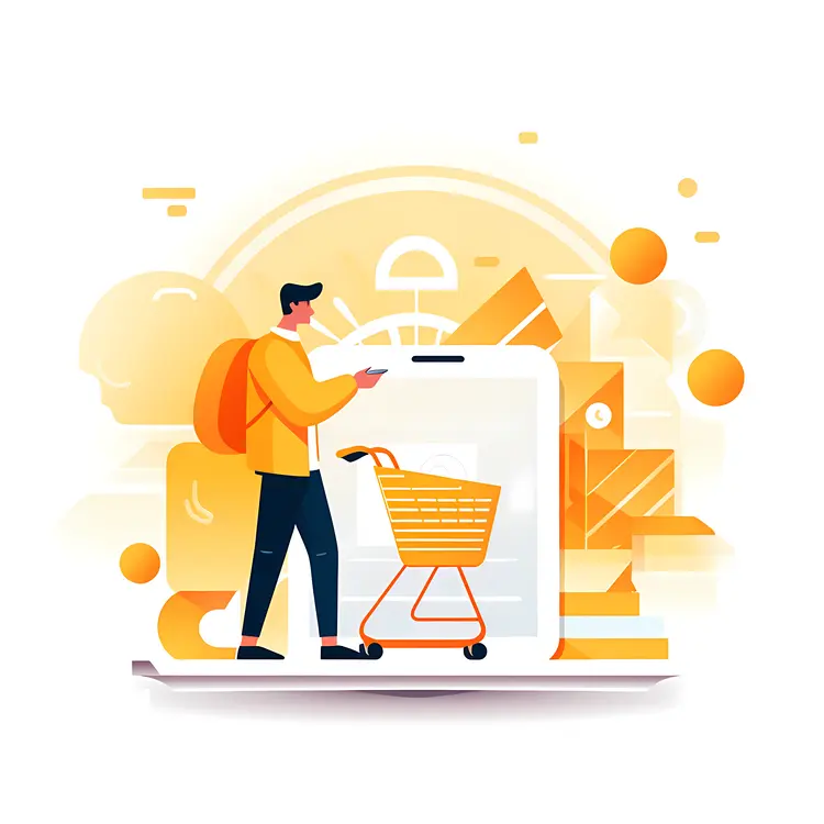 Man Shopping Online with Smartphone