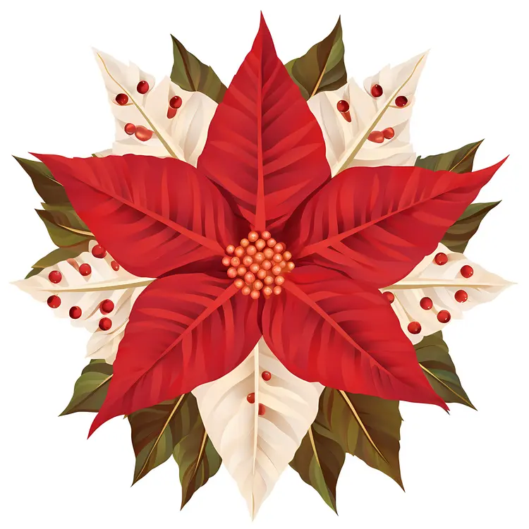 Beautiful Poinsettia Flower for Christmas Decoration