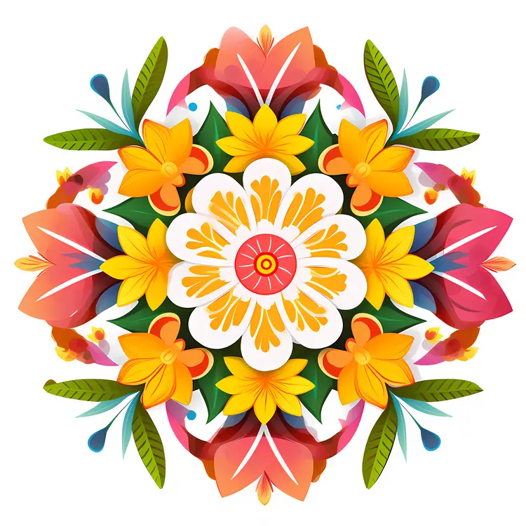 Colorful Floral Mandala Design