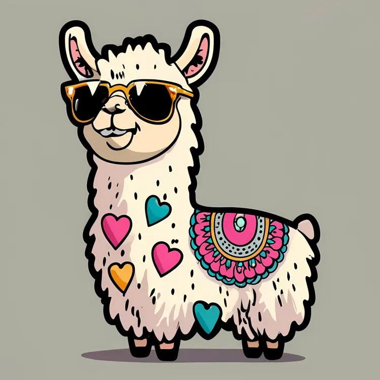 Cool Llama with Sunglasses