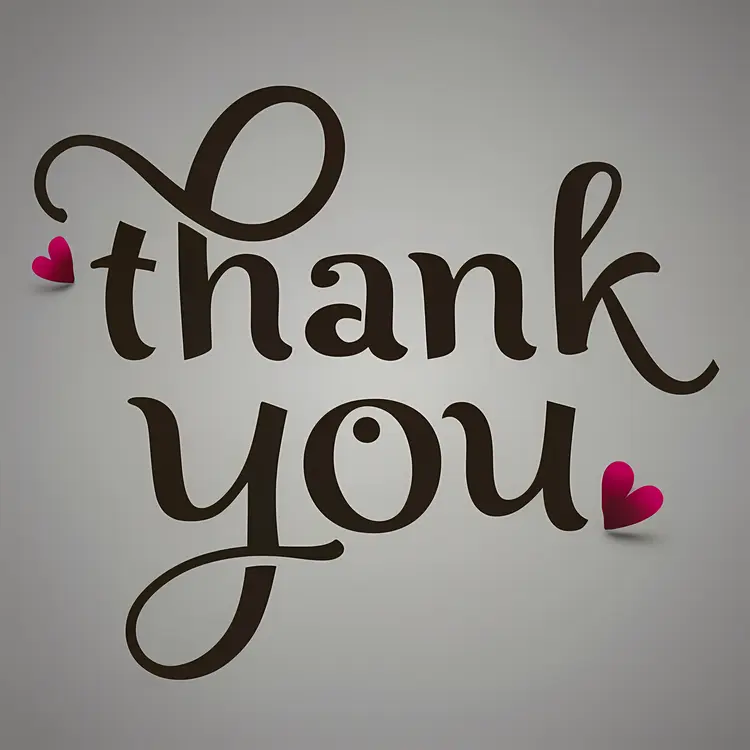 Elegant Thank You with Hearts
