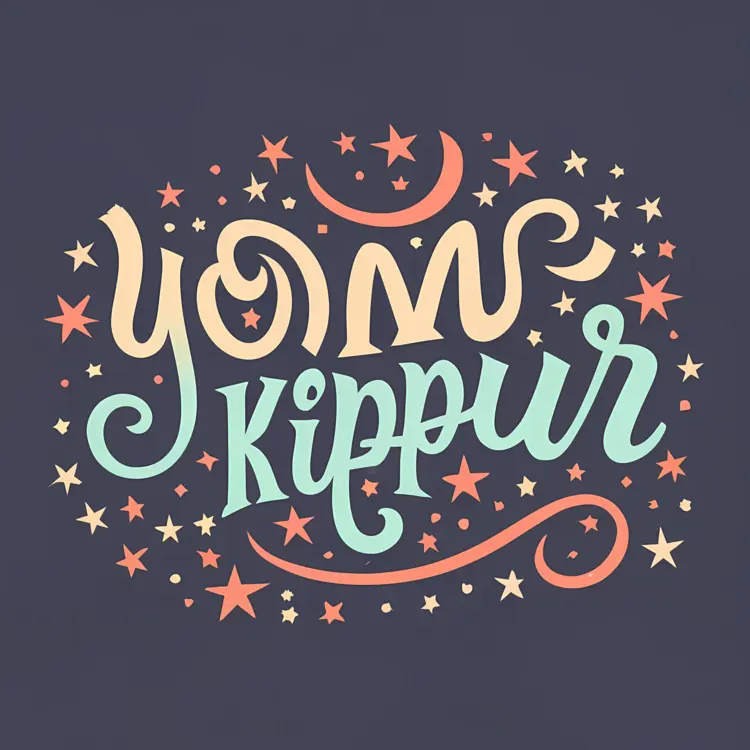 Yom Kippur Celebration with Stars and Moon