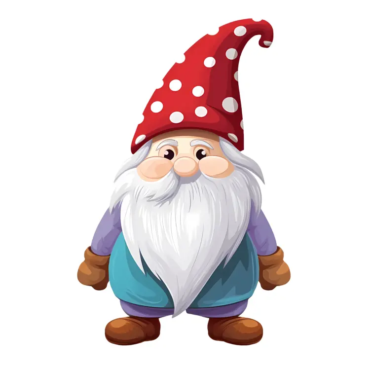 Gnome with Red Polka Dot Hat