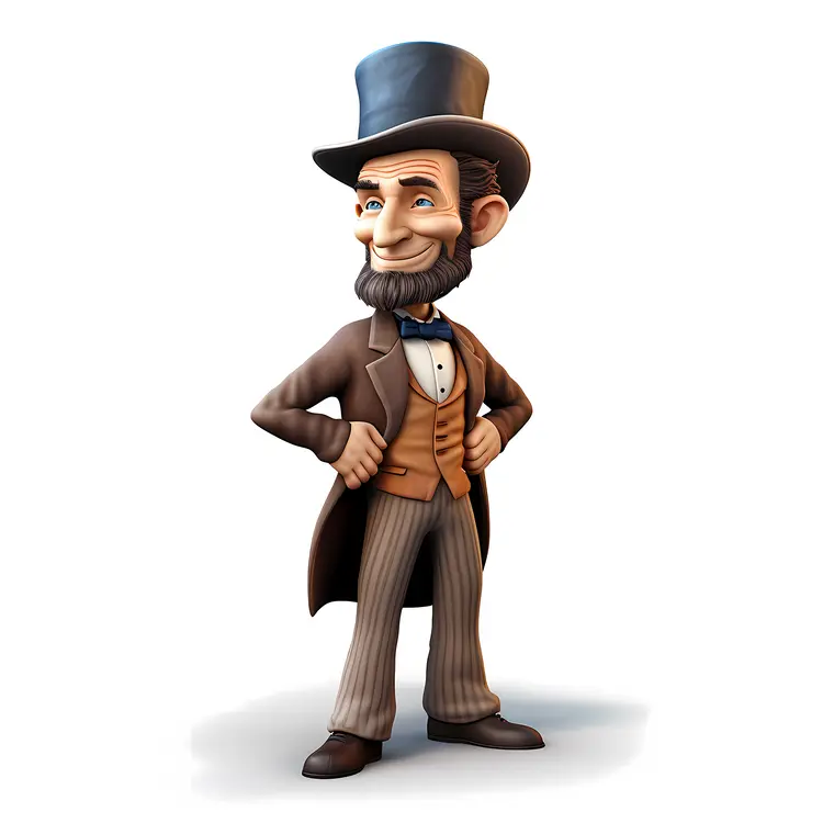 Cartoon Abraham Lincoln in Formal Attire