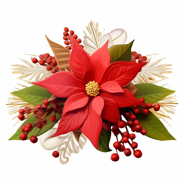 Beautiful Red Poinsettia for Christmas Decoration