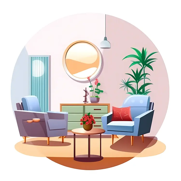 Cozy Living Room with Modern Furniture