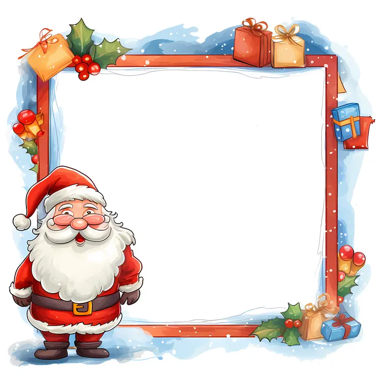Santa Claus with Christmas Frame