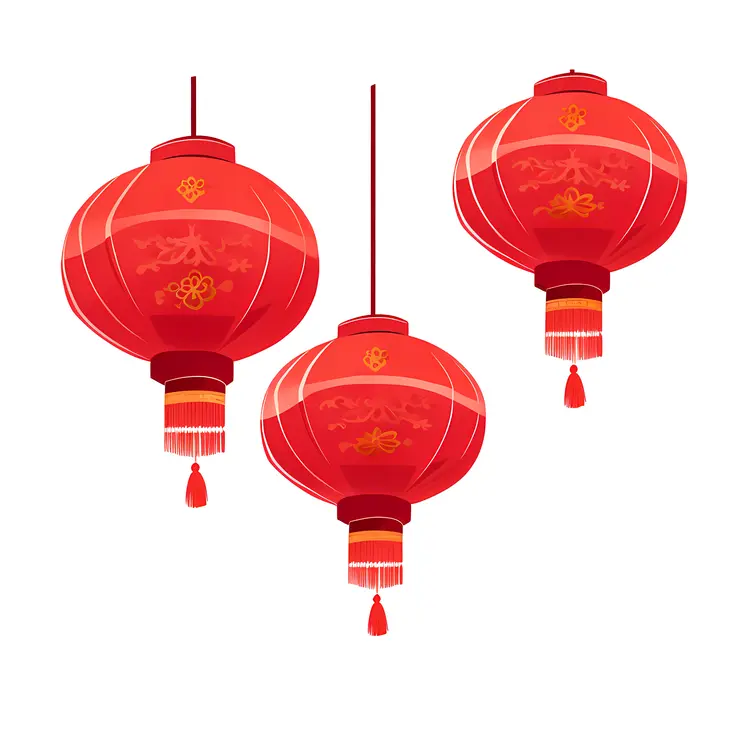 Traditional Red Chinese Lanterns for Chinese New Year
