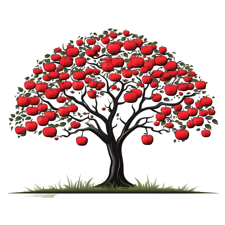 Apple Tree with Red Apples