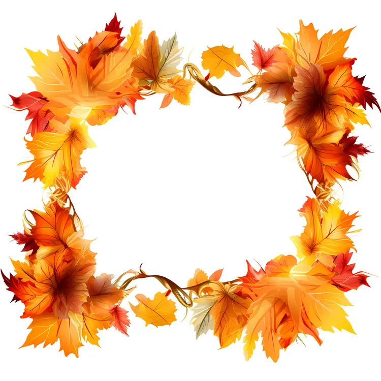Vibrant Autumn Leaves Frame