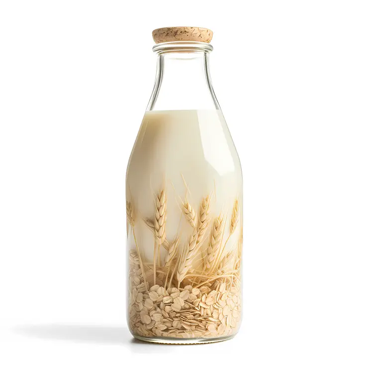 Bottle of Oat Milk with Oats