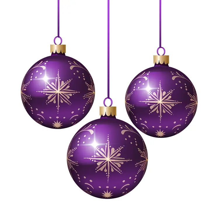 Purple Christmas Ornaments for Festive Decoration
