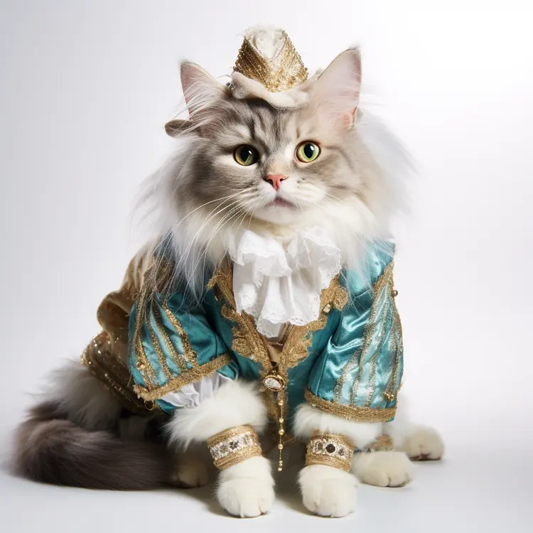 Regal Cat in Royal Costume
