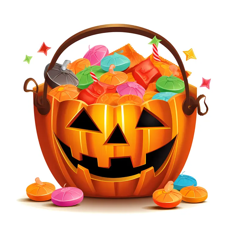 Halloween Pumpkin Bucket with Candy