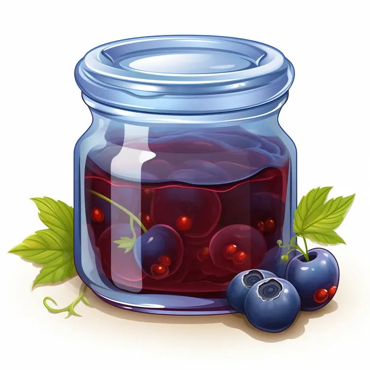 Delicious Blueberry Jam in Glass Jar