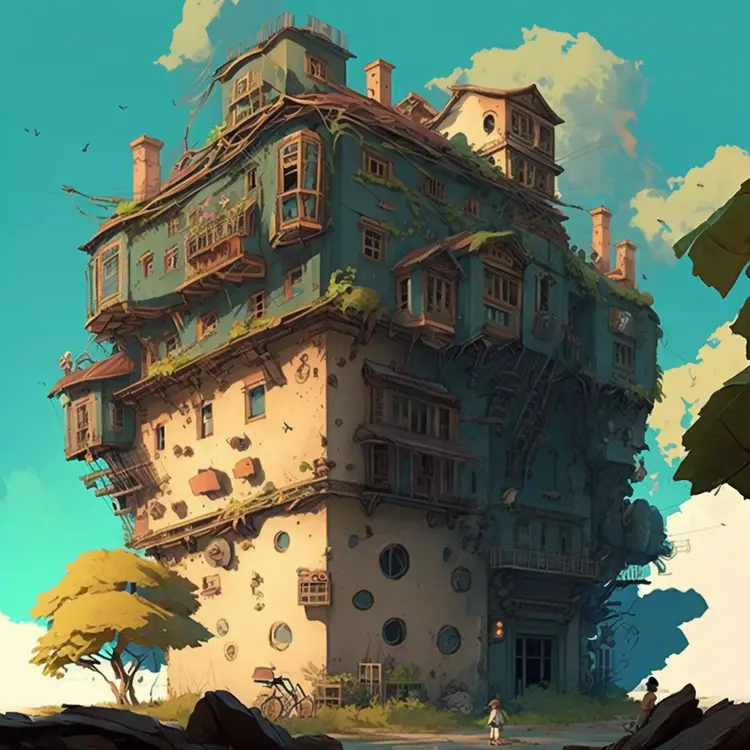 Whimsical Fantasy House with Multiple Stories