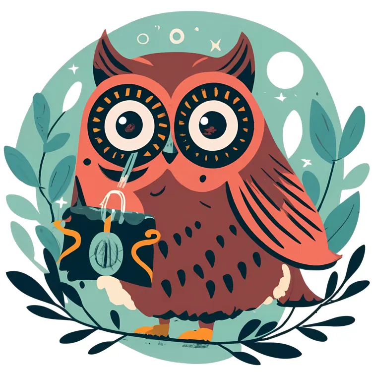 Cute Owl with Glasses