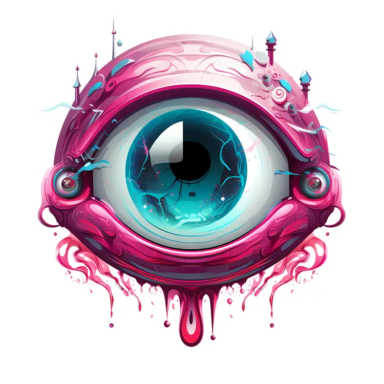 Surreal Dripping Eye Illustration