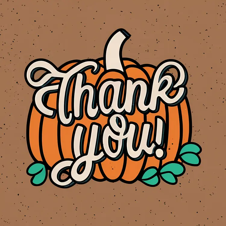 Thank You Pumpkin with Leaves
