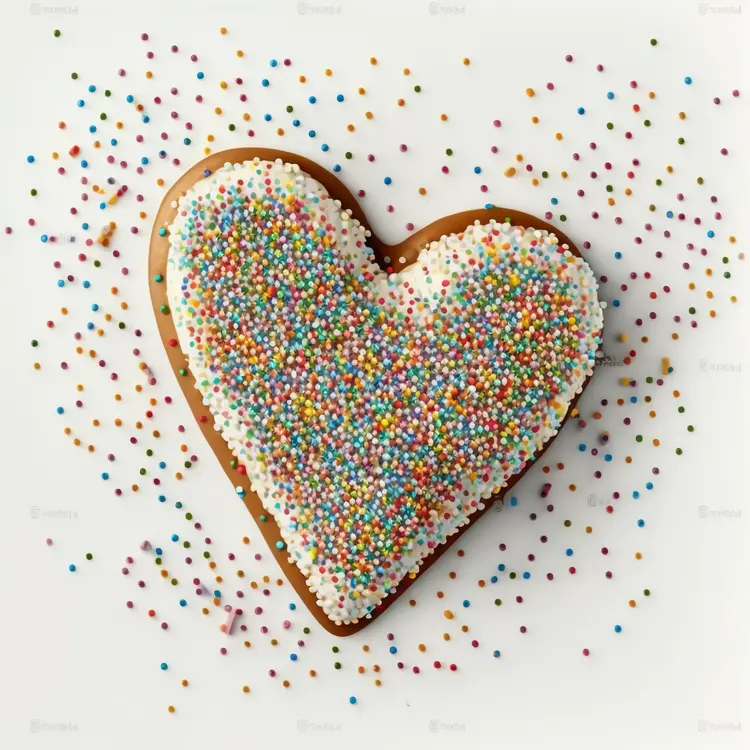 Heart-shaped Cookie with Colorful Sprinkles