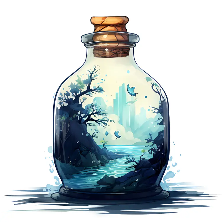 Enchanted Landscape in a Bottle
