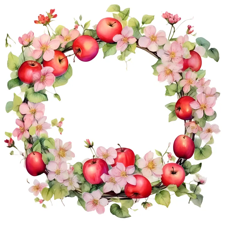Floral Wreath with Apples