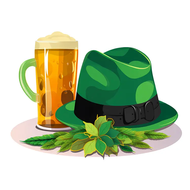 Green Hat and Beer for St. Patrick's Day Celebration