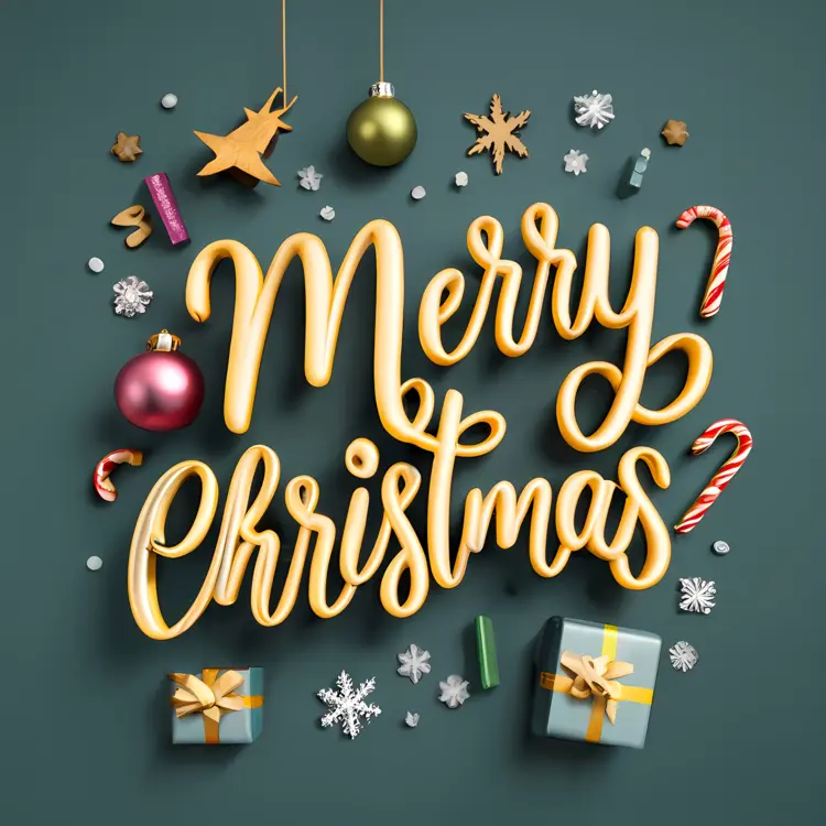 Merry Christmas with festive decorations