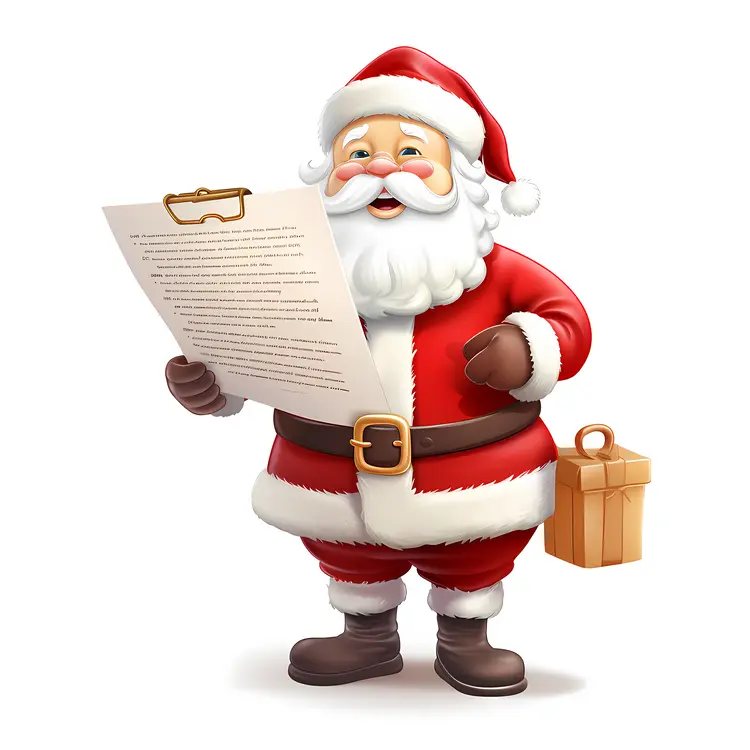 Santa Claus Reading a List