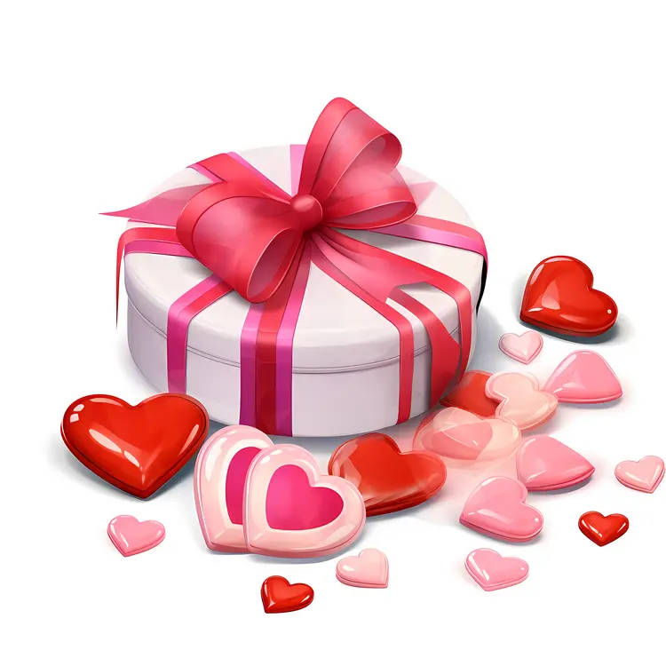Heart Candies and Gift Box