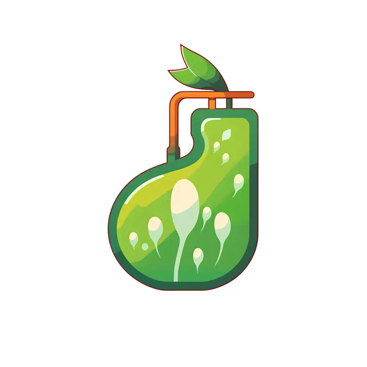 Green Potion Bottle with Leaf Cap