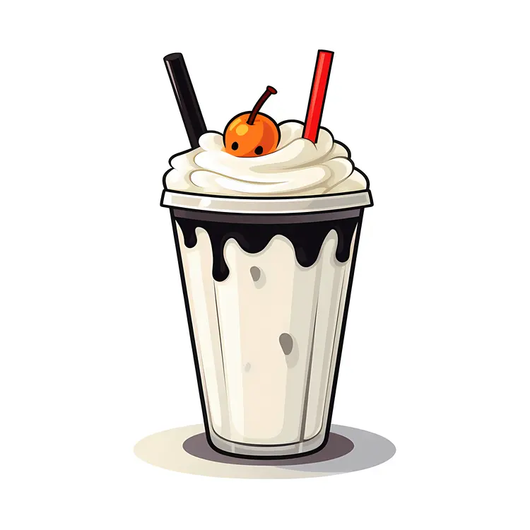 Milkshake with Cherry and Whipped Cream