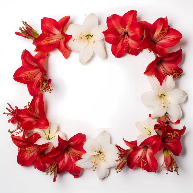 Red and White Lilies Wreath